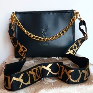 Yves Saint Laurent Black and Gold Bag